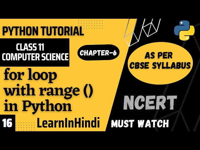 for loop with range( ) function in Python | Python for beginners | Class 11 Computer Science