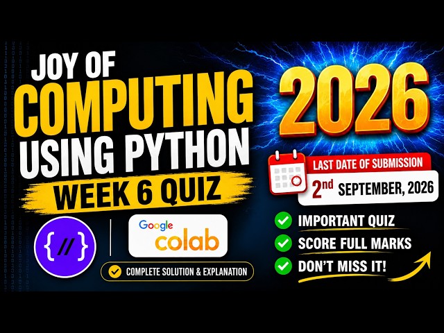 NPTEL Joy of Computing Using Python – Week 6 Quiz Answers 2026 (Proof Included)