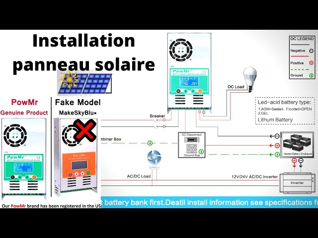 Vin aprann enstale panneaux soleil ak régulateur powerMr MPPT 60A byen fasil