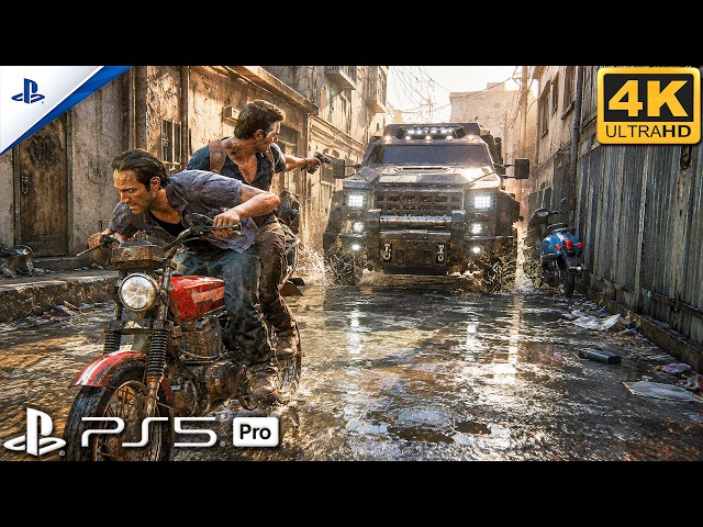 UNCHARTED 4 (PS5 PRO) THE ULTIMATE CHASE IN GAMING HISTORY | Realistic ULTRA Graphics [4K Ultra HD]