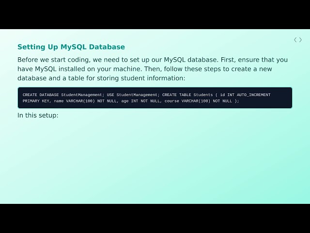 10.1 Student Management System with MySQL