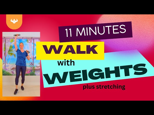 No Talking Beginner Low Impact Workout | 11 min Walking with Weights