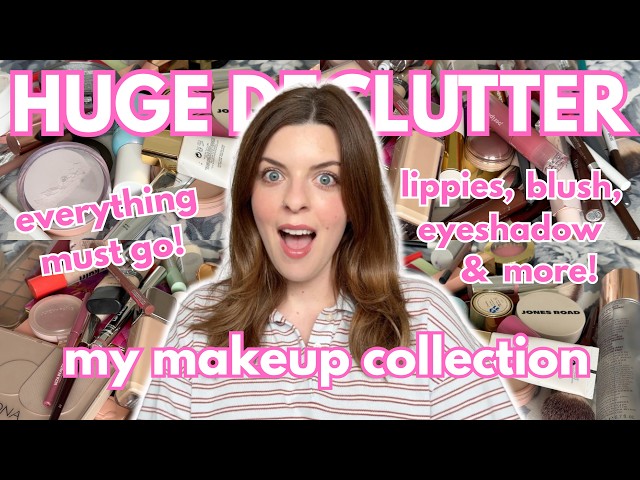 declutter my HUGE makeup collection with me | everything must go!