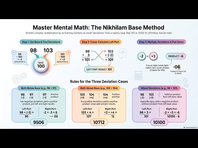 Vedic Mathematics — Numbers Near a Base & Nikhilam: Learn to Think, Not Just Calculate