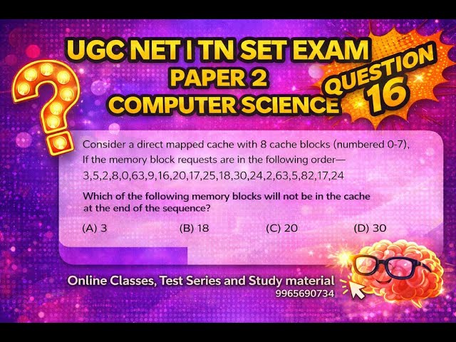 NTA UGC NET | TN SET | Computer Science | PYQ-16 | 2026 | Ekalavya Academy