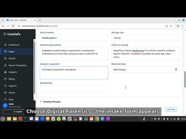 How to create a digital forensics case