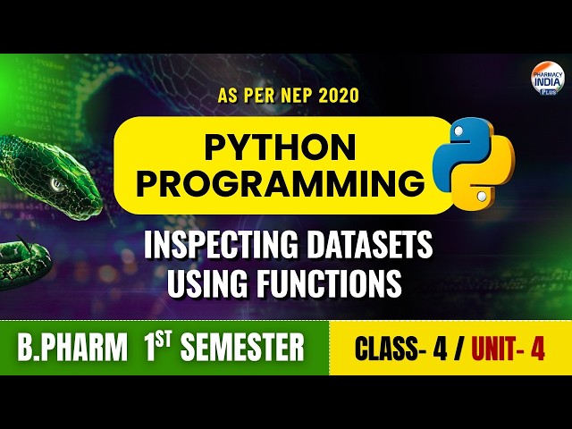 Inspecting Datasets Using Functions | Python Programming | Class 4 | Unit 4 | Sem 1st | B Pharm