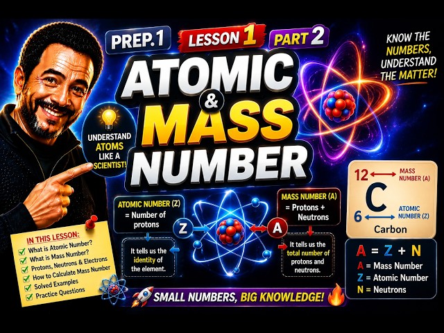 ⚛️  Prep 1 Science Lesson 1 Part 2 | Protons, Neutrons & Electrons Atomic & Mass Number | 🔥