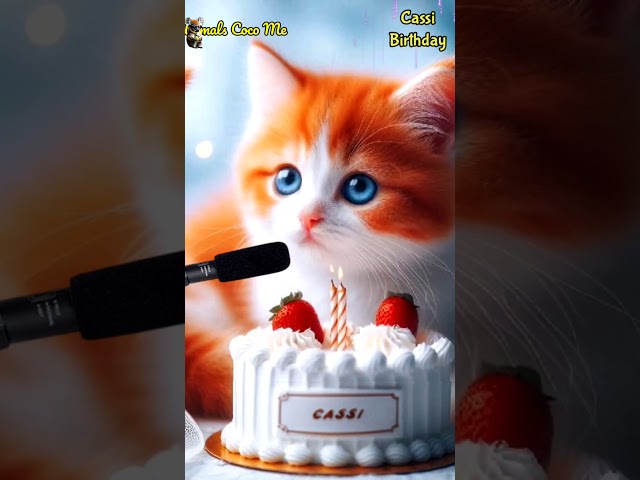 CASSI HAPPY BIRTHDAY | HAPPY BIRTHDAY SONG WITH NAMES | Adorable Cute Cat 😺 #cat #cute