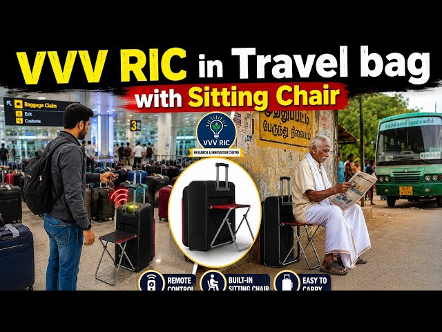 Smart Travel Bag with Sitting Chair and Remote Locator @VVVRIC 