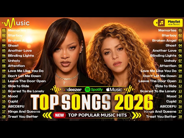 Billboard Top 100 🌴 Spotify Playlist 2026 🍇 The Weeknd, Selena Gomez, Charlie Puth, Bruno Mars