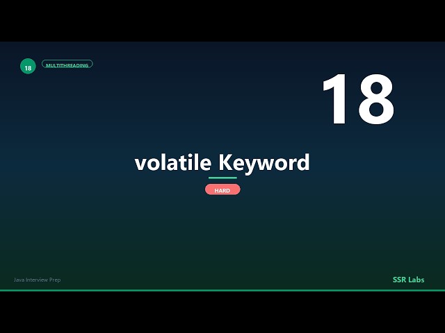 volatile Keyword | Hard | Java Interview Prep #18
