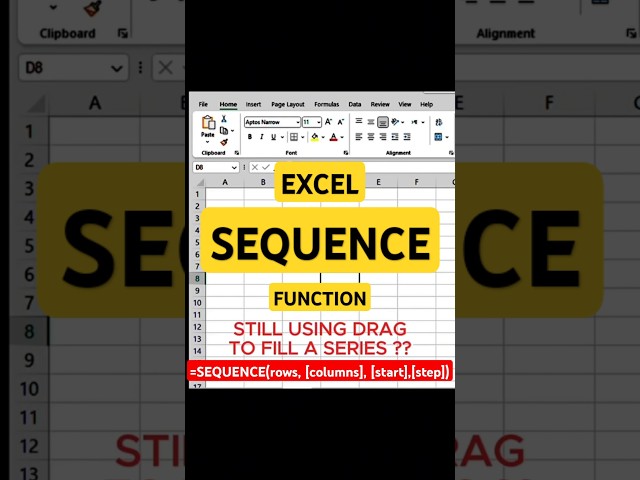 Excel Magic: Master the SEQUENCE Function in 30 Seconds! 📊🚀