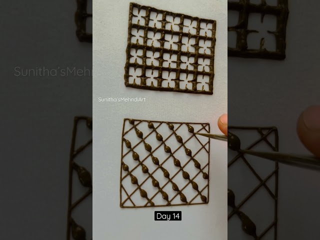 Checks/ Grid Mehndi Tutorial😍Day 14 of Learn with Sunitha #mehndi #shortvideo #viral #youtubeshorts