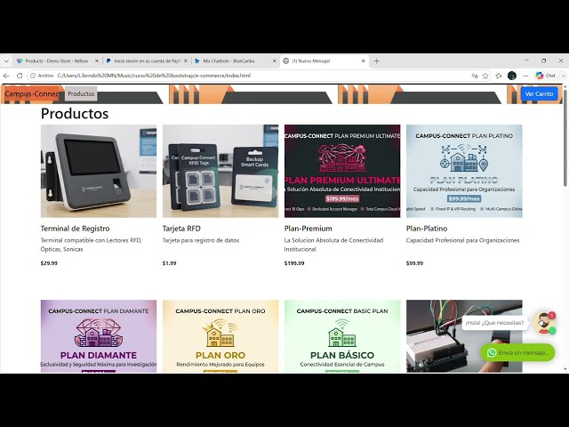 E-commerce integrado Bootstrap Studio y Reflow