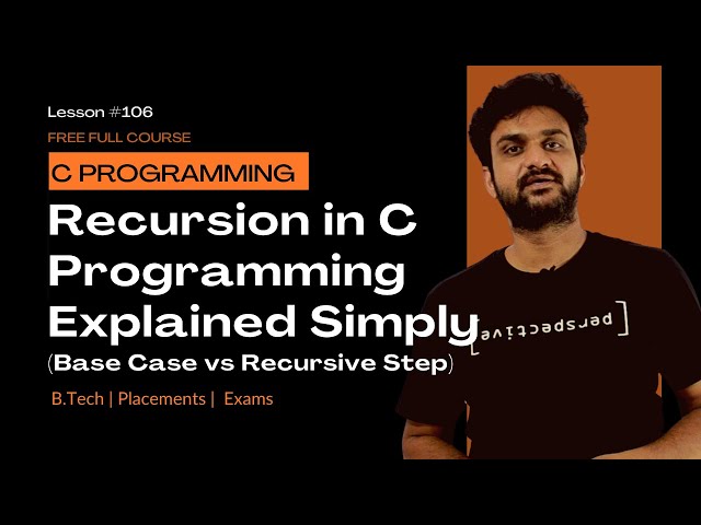 Recursion in C Programming Explained Simply (Base Case vs Recursive Step) || C Programming ||