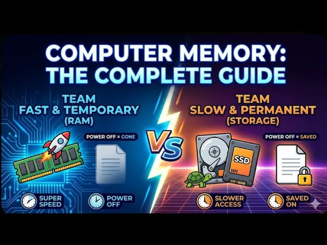 RAM vs. Storage: The Ultimate Computer Memory Guide (Fast vs. Slow Explained!)