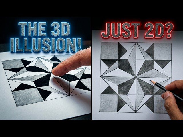 This Geometric Drawing Will Trick Your Eyes!  | Easy Optical Illusion Art