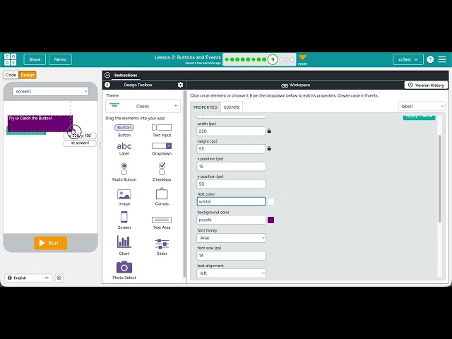 Code.org Event-Driven Programming Lesson 2 #9