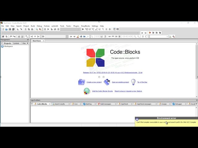 Fix Code Blocks Environment Error Can't find compiler executable in your search path