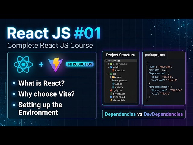 React JS #01 | Introduction, Vite, Package.json, Dependencies & Project Structure