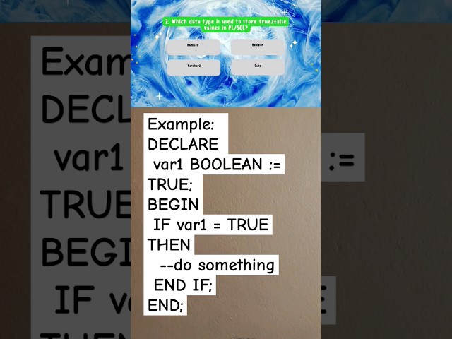 ✅❌ Store True/False in PL/SQL with This Data Type! #BOOLEAN