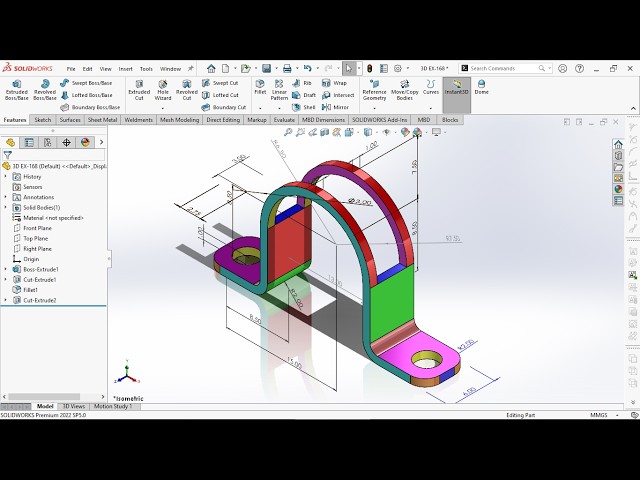 SolidWorks 3D excersise 168