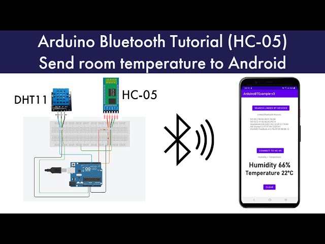 Arduino Bluetooth tutorial (HC-05): Send the room temperature to Android using the DHT11 sensor