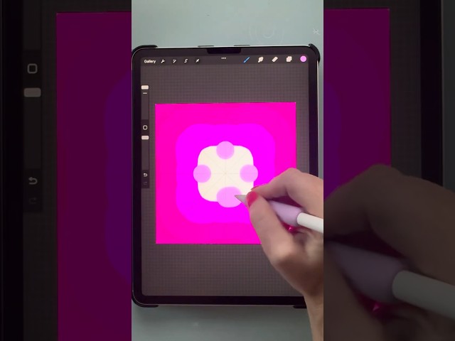 Procreate Drawing Pink Mandala Flower #shorts  #ipaddrawing #procreatedrawings #procreateart