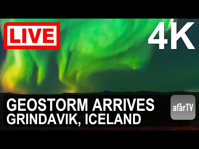 🔴 Live Now:  Extreme Aurora Storm Over Iceland | G4 Geomagnetic Event in 4K