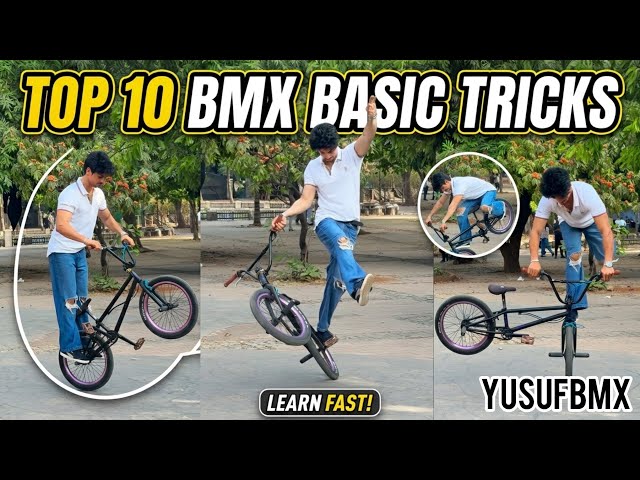 TOP 10 BMX CYCLE BASIC TRICKS 😎