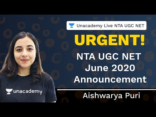 URGENT | NTA Announcement For UGC NET June 2020