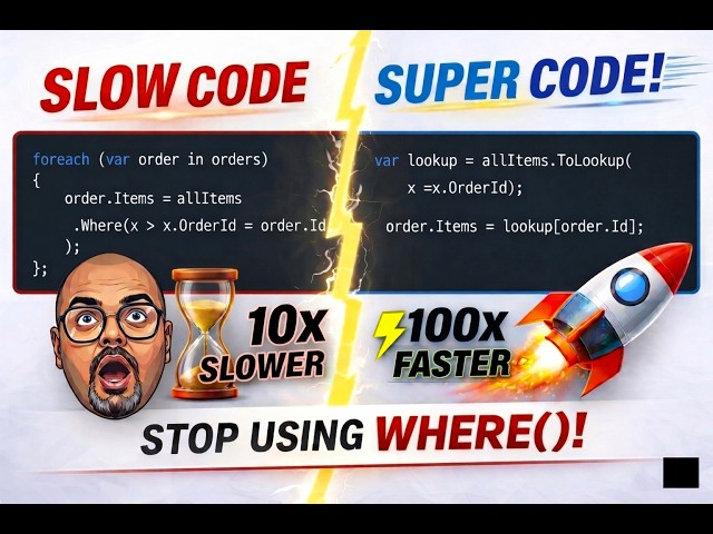 Stop Using .Where() in Loops! Boost .NET Performance by 100x with ToLookup()