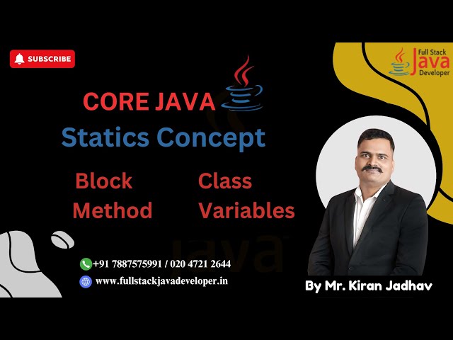 Static Concept in Java | Learn with Mr. Kiran Jadhav