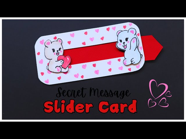 I Love You Slider Card Tutorial | Secret Message Pull Tab Card