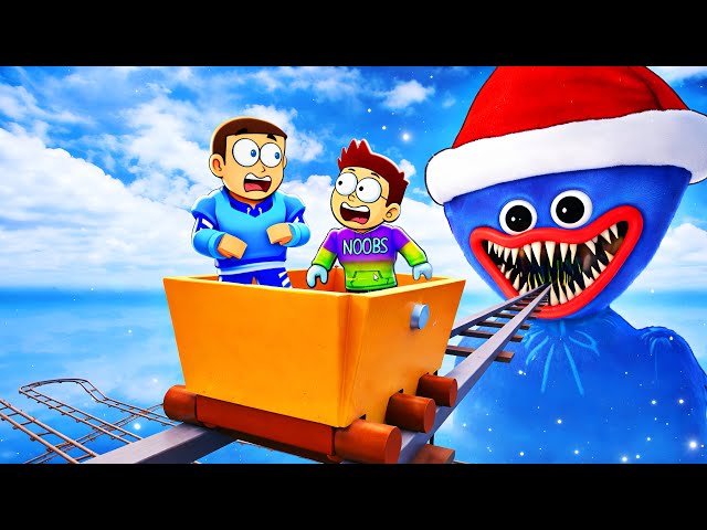Roblox Cart Ride into Huggy Wuggy | Shiva and Kanzo Gameplay