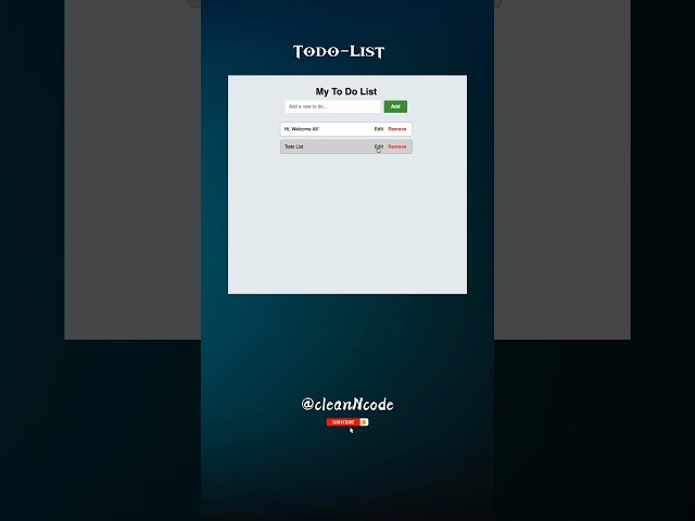 To-do list 🌟#html #css #javascript #todos #todolist #tasks #speed #webdesign #coding #list #useful