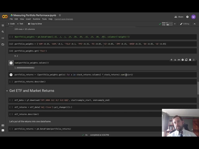 Python in Finance: Portfolio Performance Measures (Bonus)