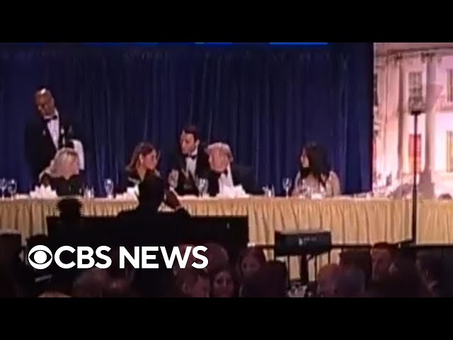 Watch the moment Trump is evacuated from White House Correspondents' Dinner due to shooting