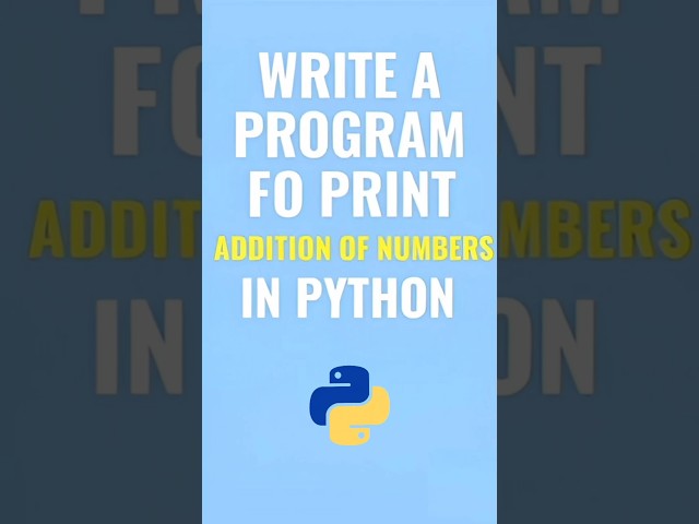 write a program addition of number➕ (python) #coding #programminglanguage #python #cs#bca