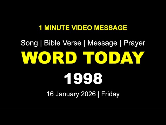 Word Today-1998 | Bro RSV | One-Minute Video Message (Malayalam) | 16 January 2026