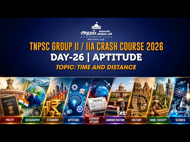 DAY 26 SUB: APTITUDE TOPIC: TIME AND DISTANCE TNPSC GROUP II /IIA CRASH COURSE 2026