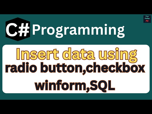 How to Save Radio Button and Checkbox Values to SQL Server in C# WinForms