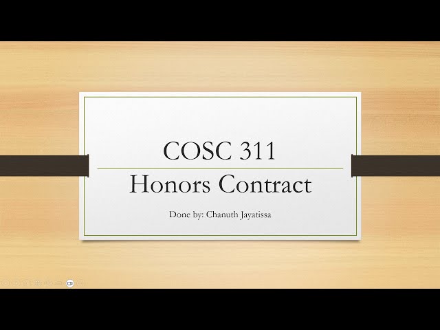 Eastern Michigan University - COSC 311 Algorithms and Data Structures - Honors Contract