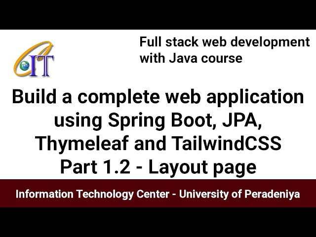 How to build a complete web application using Spring Boot, JPA, Thymeleaf and TailwindCSS - Part 1.2