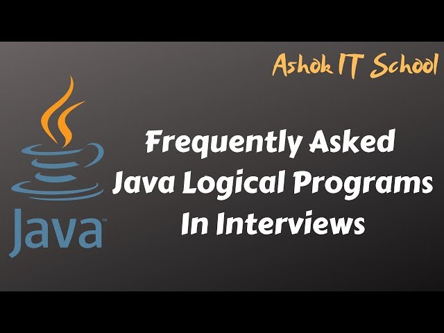 Part-1 #Java Logical Programs Introduction | Ashok IT