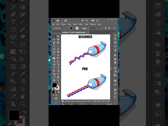 Beginner vs Pro Adobe Illustrator Tutorial #graphicdesign #shorts