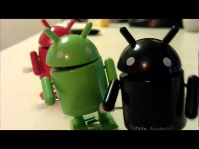 Walking Google Android Robot Windup Toys In Action