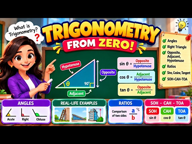 Trigonometry From ZERO! 🤯 | Angles, Triangles & SOH-CAH-TOA | Trigonometry Part A