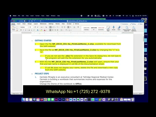 Tallridge Regional Medical Center Excel Modules 1-4: SAM Capstone Project 1a